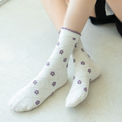 5 Pairs WhimsyWear Women'S Ruffle Socks - Casual Cute All-Season Hand Wash Only Non-Woven Fabric with Colorful Embroidery Patterns - KawaSocks