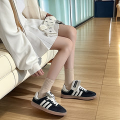 5 Pairs Embroidered Bowknot Socks, Cute Sweet Style Fashionable Versatile Short Socks, Geometric Pattern, Knit Fabric, Polyester 95%, Spandex 5%, Hand Wash Only - KawaSocks