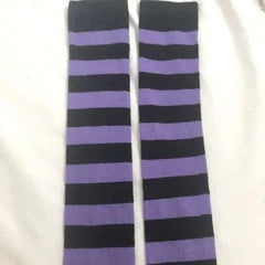 Harajuku Outfits Stylish Striped Thigh High Socks for Halloween - KawaSocks