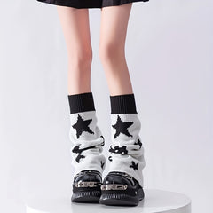 NEKTOM-1 Double Pack Japanese Kitten Star Calf Subculture Y2k Vixen Socks Cover - KawaSocks