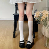 Floral Pattern Lace Knee High Socks Slouchy Loose Socks - KawaSocks