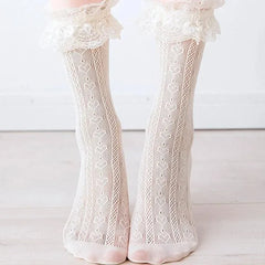 Cute Lolita Lace Ankle Socks White Frilly Socks - KawaSocks