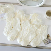 Milk White Lolita Socks with Ruffle | Cute Frilly Socks | Kawaii Socks - KawaSocks