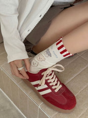Retro Kawaii Pastel Cotton Lucky Puppy Crew Socks Set for Preppy Styling - KawaSocks