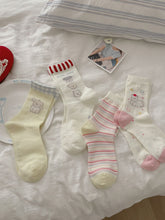 Retro Kawaii Pastel Cotton Lucky Puppy Crew Socks Set for Preppy Styling - KawaSocks