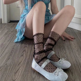 Polka Dot Socks | Transparent Socks | Sheer Crew Socks - KawaSocks