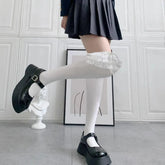 Solid Color Lolita Thigh High Socks | Sweet Lolita Outfits - KawaSocks