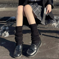 Women's Autumn Long Socks Knitted Foot Cover Leg Breathable Warmers Winter Protector Stocking Legging Non-Slip Home Ladies Socks - KawaSocks