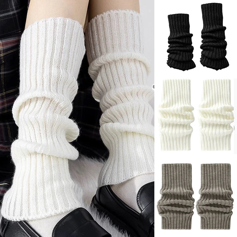 Lolita Leg Warmers Women Long Socks Wool Knitted Foot Cover Arm Warmer Autumn Winter Crochet Heap Socks Boot Cuffs Stockings - KawaSocks