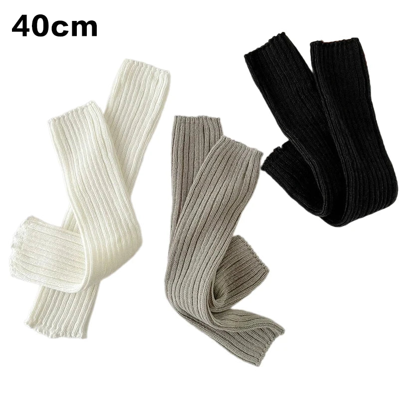 Lolita Leg Warmers Women Long Socks Wool Knitted Foot Cover Arm Warmer Autumn Winter Crochet Heap Socks Boot Cuffs Stockings - KawaSocks