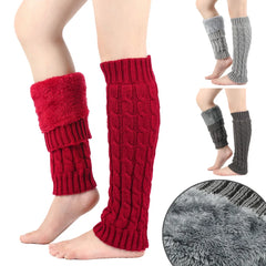 Women's Autumn Long Socks Knitted Foot Cover Leg Breathable Warmers Winter Protector Stocking Legging Non-Slip Home Ladies Socks - KawaSocks