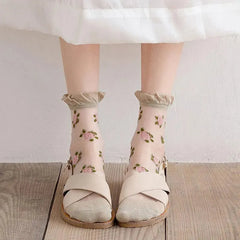 Sheer Crew Socks for Women | Cute Transparent Socks | Cute Socks - KawaSocks