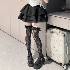 Punk & Gothic Thigh High Socks | Lace Thigh High Socks - KawaSocks