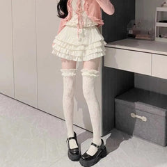 Punk & Gothic Thigh High Socks | Lace Thigh High Socks - KawaSocks