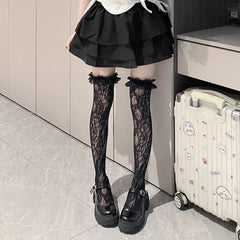 Punk & Gothic Thigh High Socks | Lace Thigh High Socks - KawaSocks