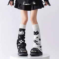 NEKTOM-1 Double Pack Japanese Kitten Star Calf Subculture Y2k Vixen Socks Cover - KawaSocks