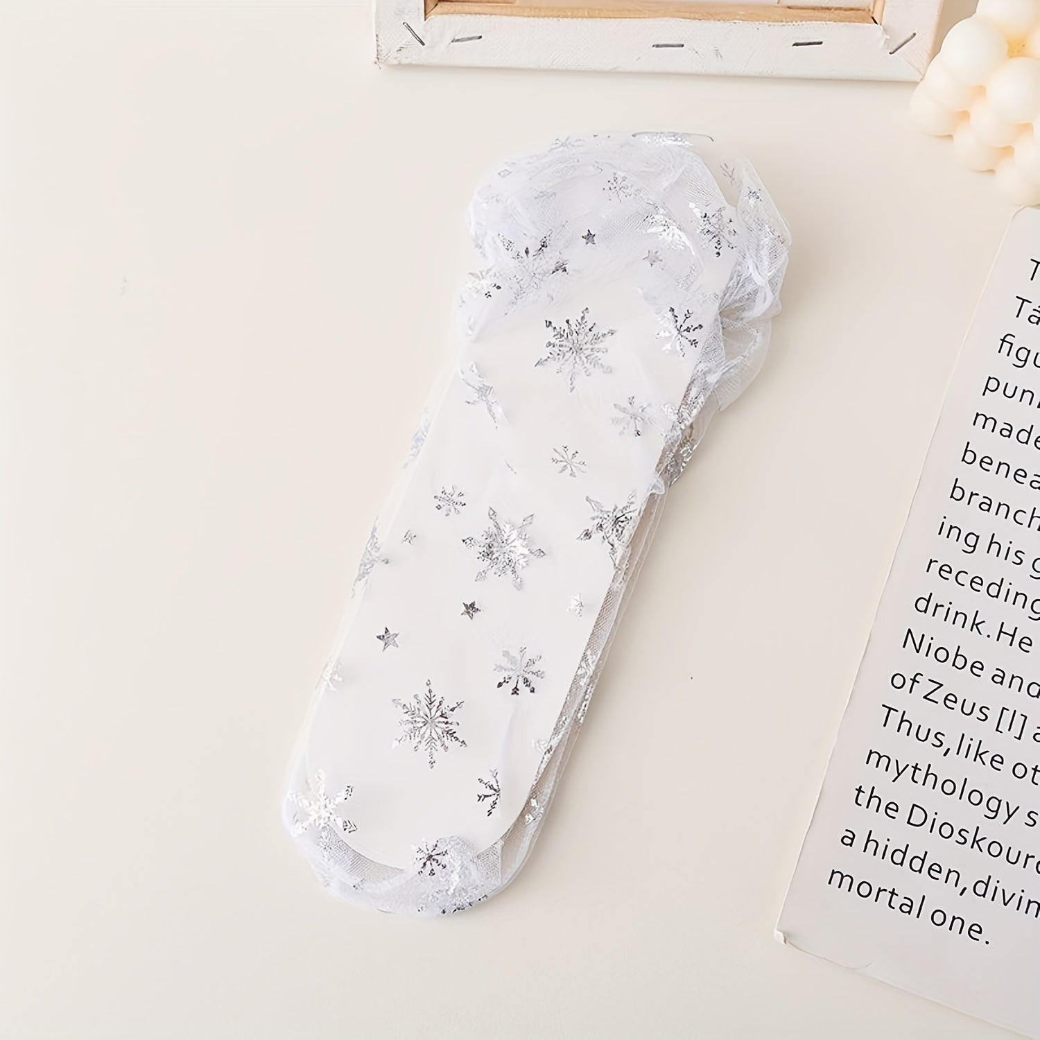 Spring And Summer Women'S Transparent Thin Mesh Calf Socks, Sweet Butterfly Knot Snowflake Chiffon Socks - KawaSocks