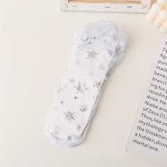 Spring And Summer Women'S Transparent Thin Mesh Calf Socks, Sweet Butterfly Knot Snowflake Chiffon Socks - KawaSocks