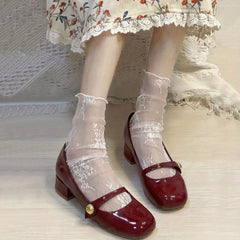 Summer Lightweight See-Through Floral Lace Ankle Socks, Ethnic Vintage Mesh Mid-Calf Socks, Stylish, Cozy, Breathable Gift for Mother'S Day. - KawaSocks