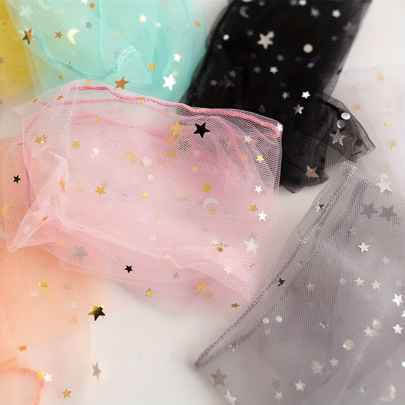 1 Pair Women'S Galaxy Pattern Tulle Tube Socks, Breathable Knit Polyamide 99% Spandex 1% Short Socks, Comfortable Loose Fit, Hand Washable - KawaSocks