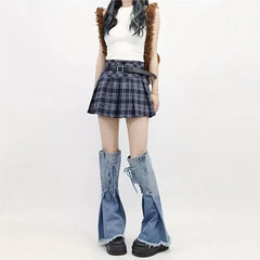 Denim Leg Warmers | Y2K Outfits | Harajuku Fashion - KawaSocks