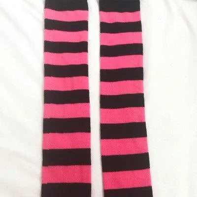 Harajuku Outfits Stylish Striped Thigh High Socks for Halloween - KawaSocks