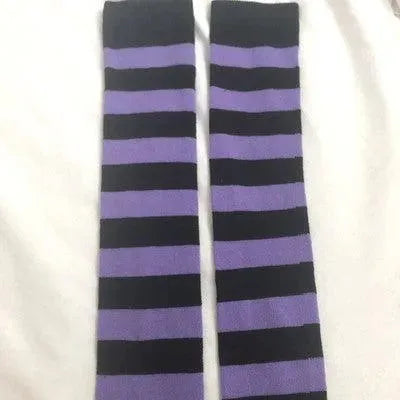 Harajuku Outfits Stylish Striped Thigh High Socks for Halloween - KawaSocks