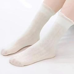 3 Pairs of Soft & Gentle Girls Ultra-thin Crew Socks - Exceptionally Comfy, Breathable, and Super Thin - Adorable Princess Style for Spring and Summer Seasons - KawaSocks