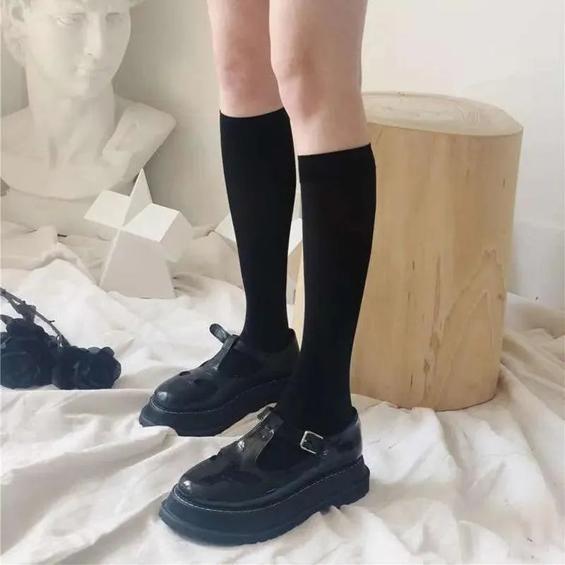 Velvet Solid Color Women's Knee High Socks | JK & Lolita Outfits - KawaSocks