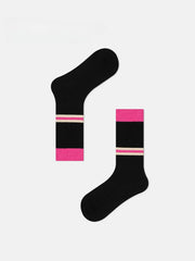 Colorful Socks | Contrast Color | Vintage Crew Socks | Striped Socks - KawaSocks
