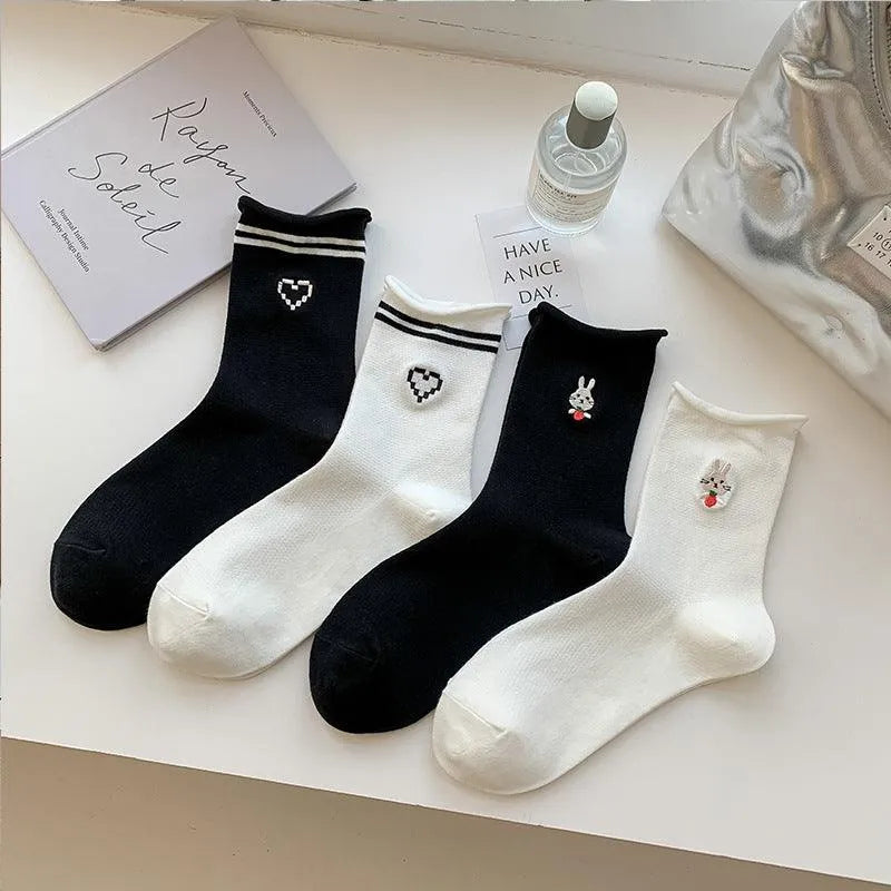 Cotton Cute Crew Socks | Women's Casual Socks | Kawaii Outfits - KawaSocks