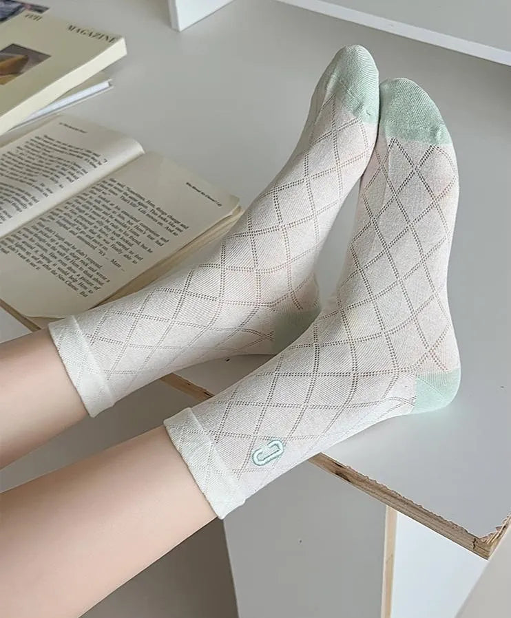 Cotton Frily Crew Socks | Mesh Socks with Ruffle | Cute Outfits - KawaSocks