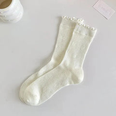 One Pair of Cotton Mesh Crew Socks | Cute Socks | Casual Lolita Outfits - KawaSocks