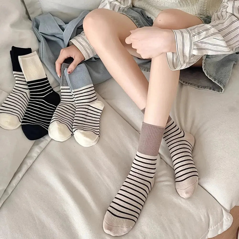 Cute Striped Socks | Different Color Socks | Contrast Color | Cute Outfits - KawaSocks