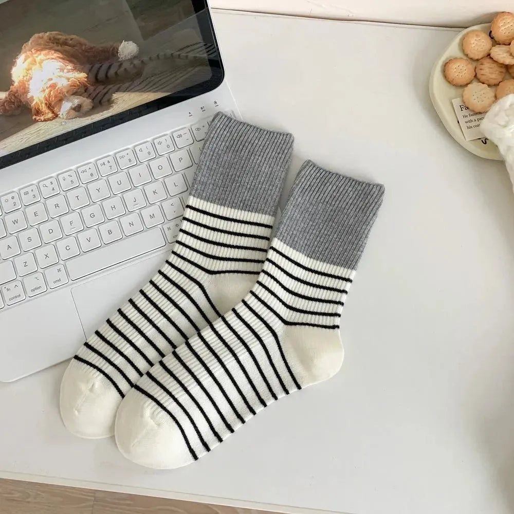 Cute Striped Socks | Different Color Socks | Contrast Color | Cute Outfits - KawaSocks