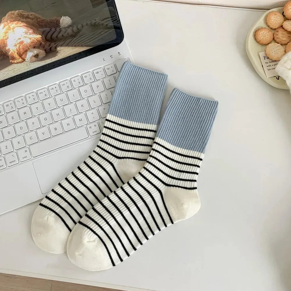 Cute Striped Socks | Different Color Socks | Contrast Color | Cute Outfits - KawaSocks