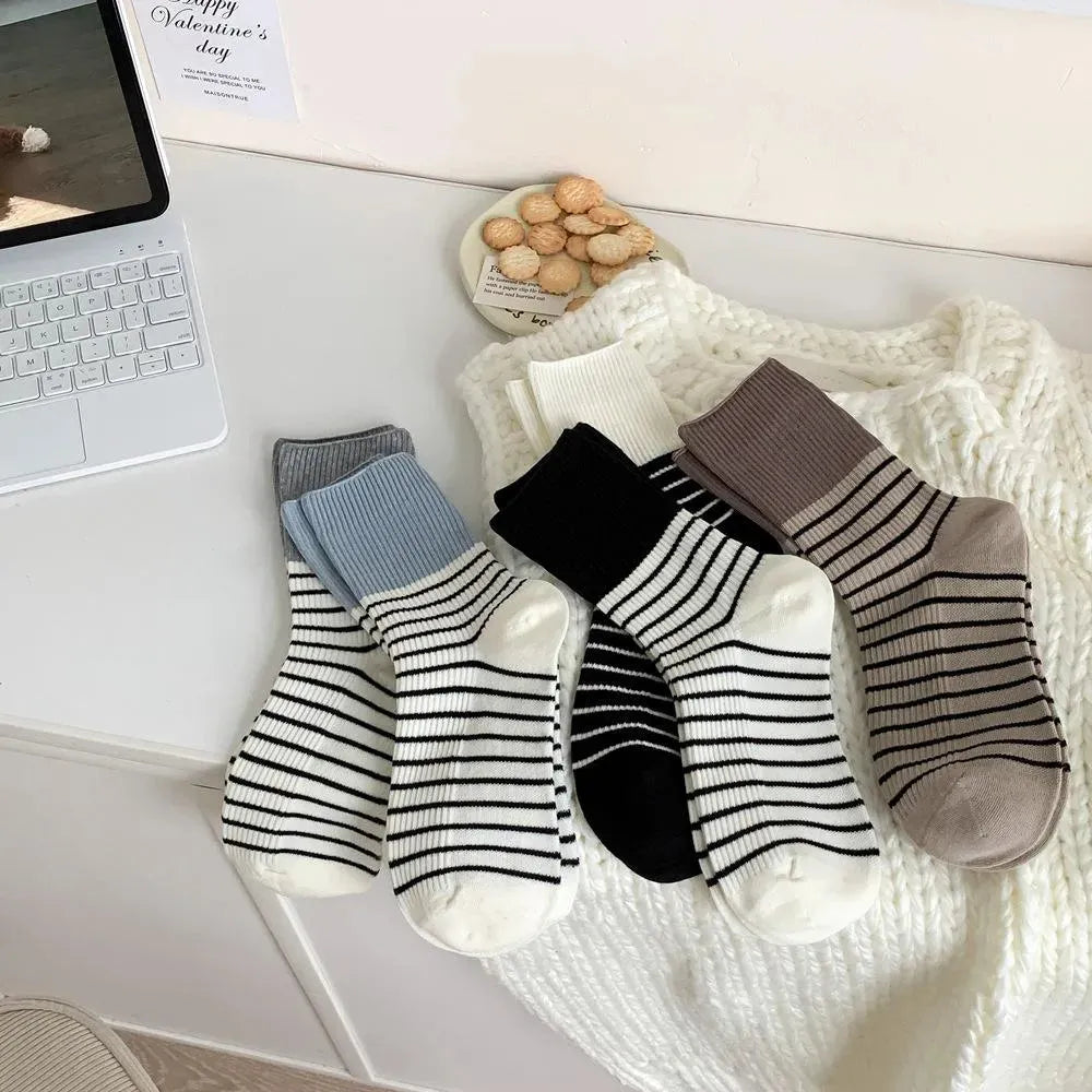 Cute Striped Socks | Different Color Socks | Contrast Color | Cute Outfits - KawaSocks