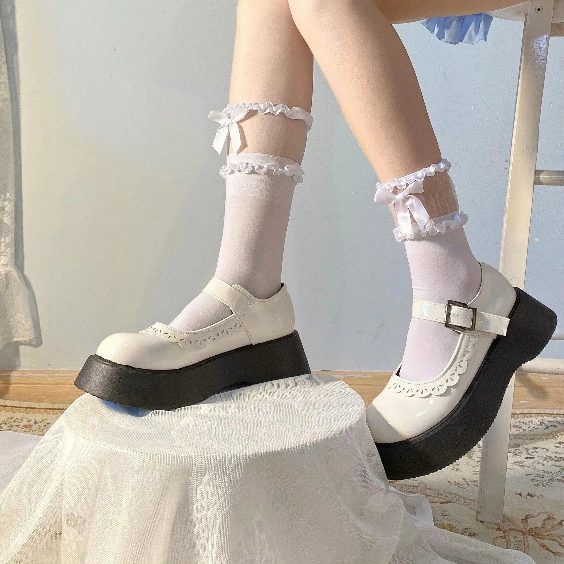 Sweet Lolita Socks Ruffle Lace Princess Cute Socks | Kawaii Outfits - KawaSocks