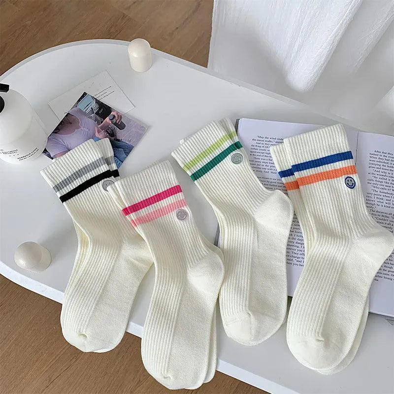 Korean Fashion White Socks for Women | Cute Crew Socks | Kpop Outfits - KawaSocks