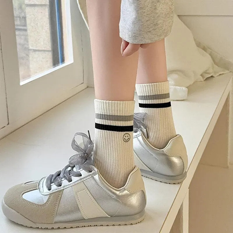 Korean Fashion White Socks for Women | Cute Crew Socks | Kpop Outfits - KawaSocks