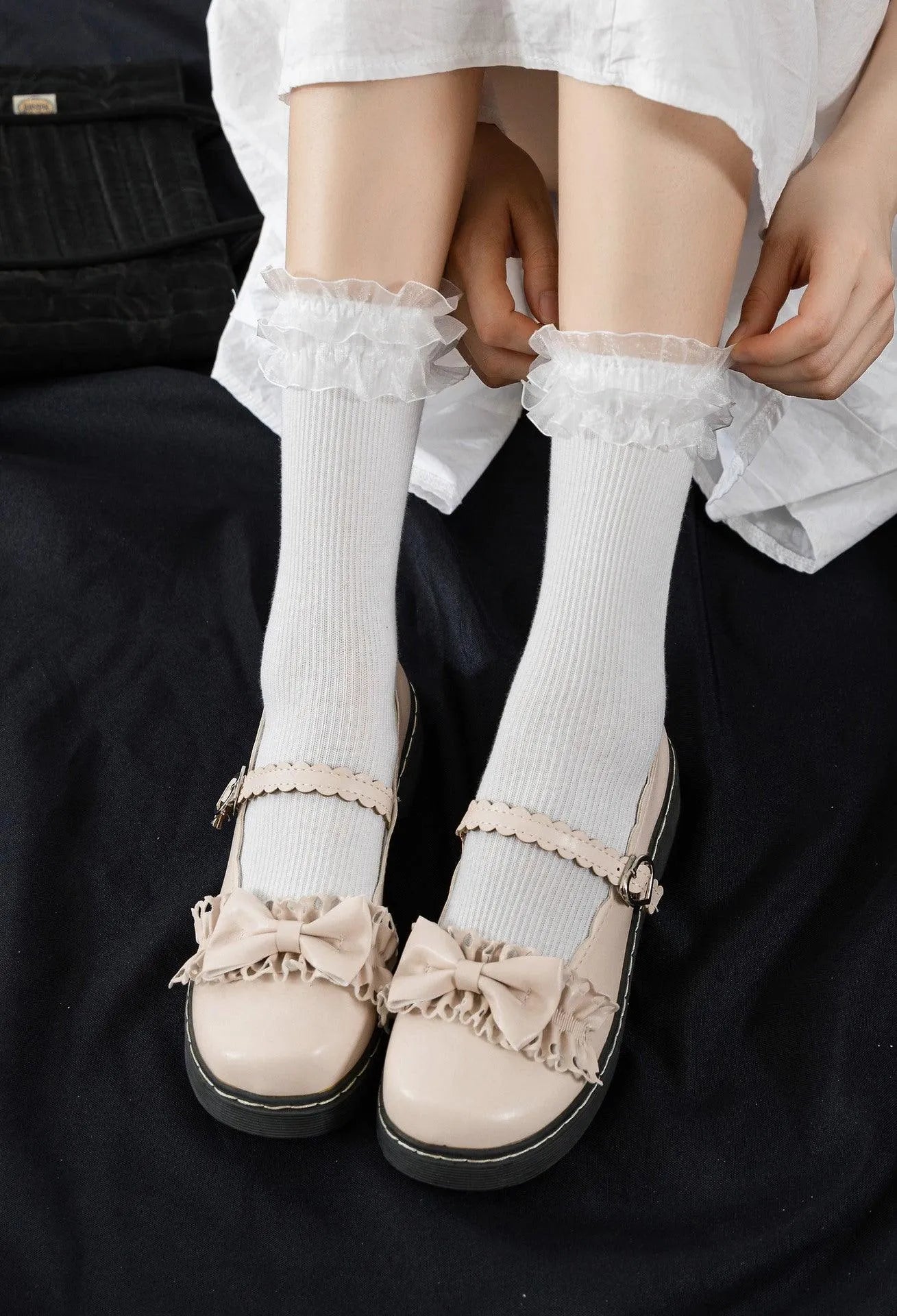 Lolita Frilly Crew Socks | Kawaii Ruffle Socks | Lolita Outfits - KawaSocks