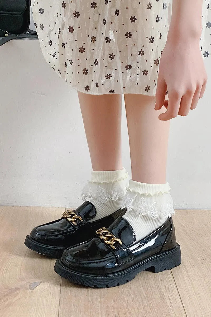 Milk White Lolita Socks with Ruffle | Cute Frilly Socks | Kawaii Socks - KawaSocks