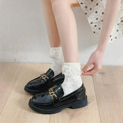 Milk White Lolita Socks with Ruffle | Cute Frilly Socks | Kawaii Socks - KawaSocks