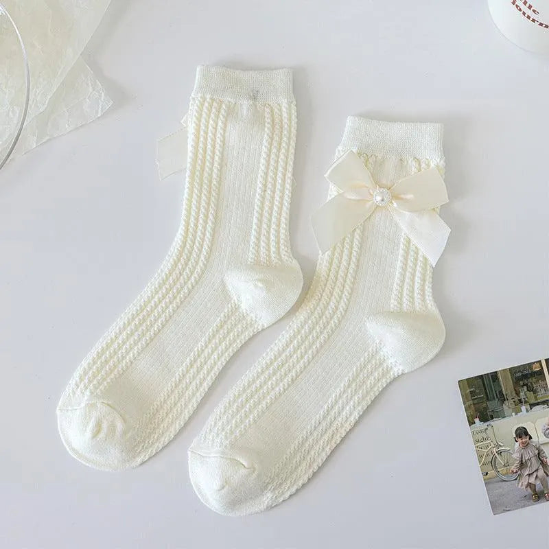 Milk White Lolita Socks with Ruffle | Cute Frilly Socks | Kawaii Socks - KawaSocks