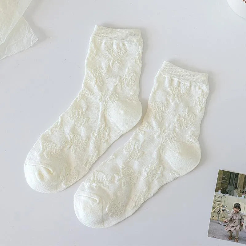 Milk White Lolita Socks with Ruffle | Cute Frilly Socks | Kawaii Socks - KawaSocks