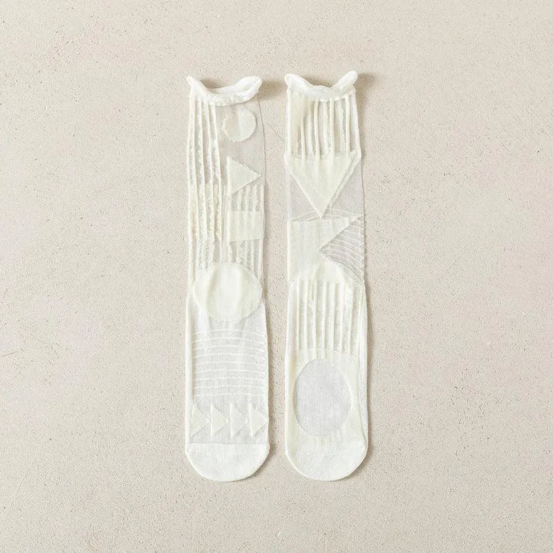 Nylon Transparent Crew Socks | Women's Unique Socks | Cute Outfits - KawaSocks