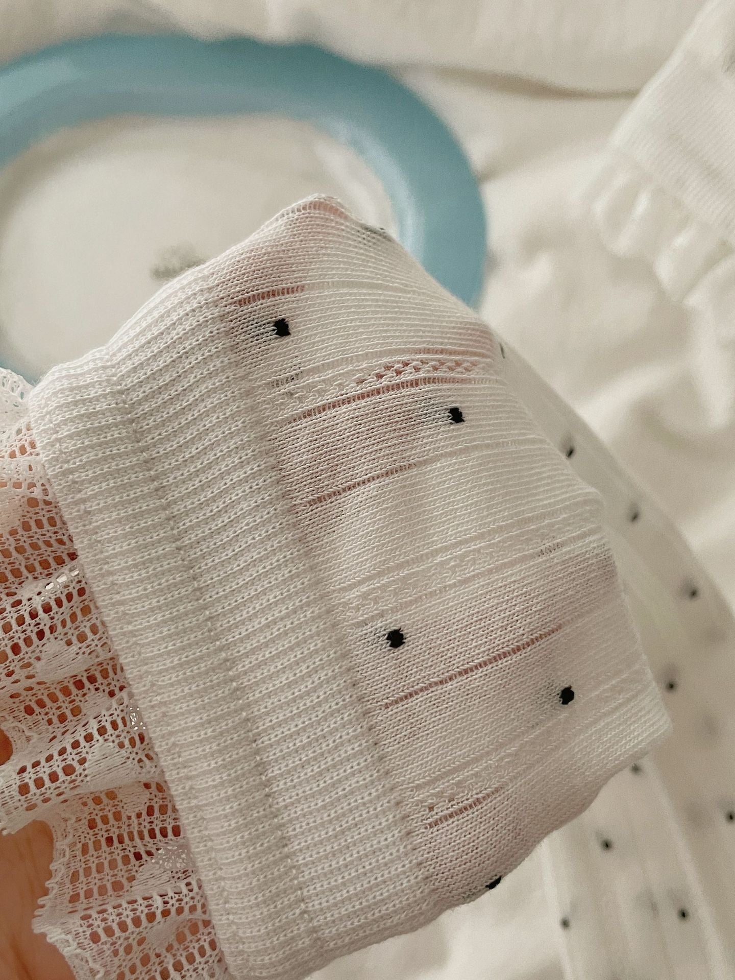 Vintage Coquette Ribbed Cotton Polka Dot Lace Trim Crew Socks For Sweet Outfits - KawaSocks