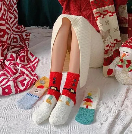 One Box of Fuzzy Christmas Socks | Funny Christmas Socks | Xmas Socks - KawaSocks