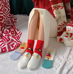 One Box of Fuzzy Christmas Socks | Funny Christmas Socks | Xmas Socks - KawaSocks