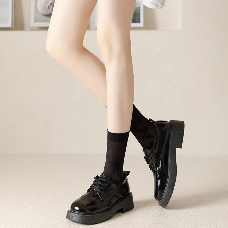 One Pair of Nylon Crew Mesh Socks | Casual Kawaii Outfits - KawaSocks